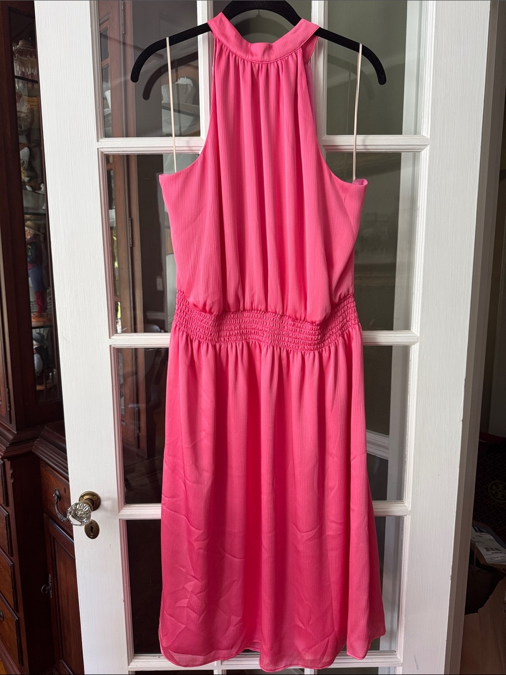 Trina Turk Hot Pink Halter Midi Dress